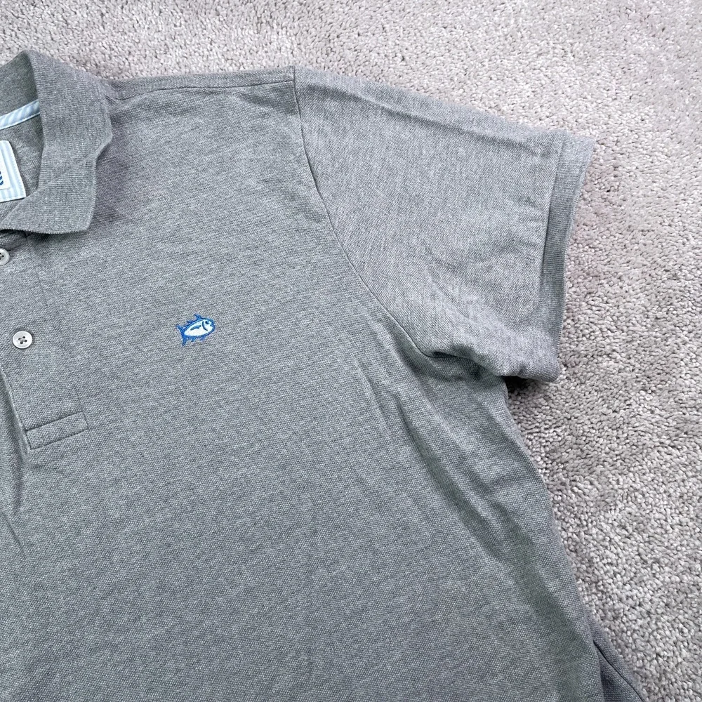 Southern Tide Polo Shirt Mens XL Grey Skipjack Pique Cotton Rugby Coastal Preppy